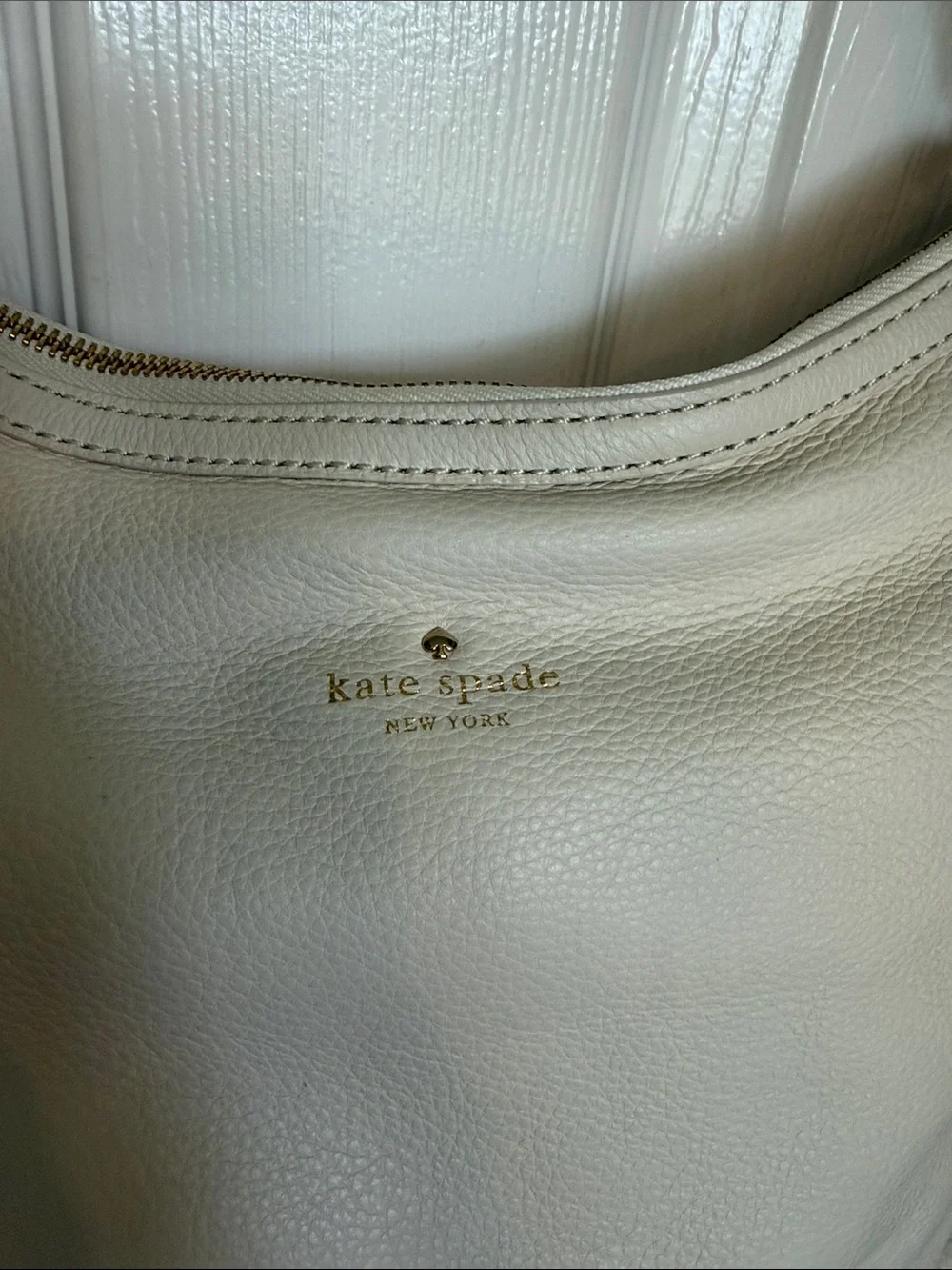kate spade Cream Pebbled Leather Chain-Handle Medium Serena Shoulder Bag
